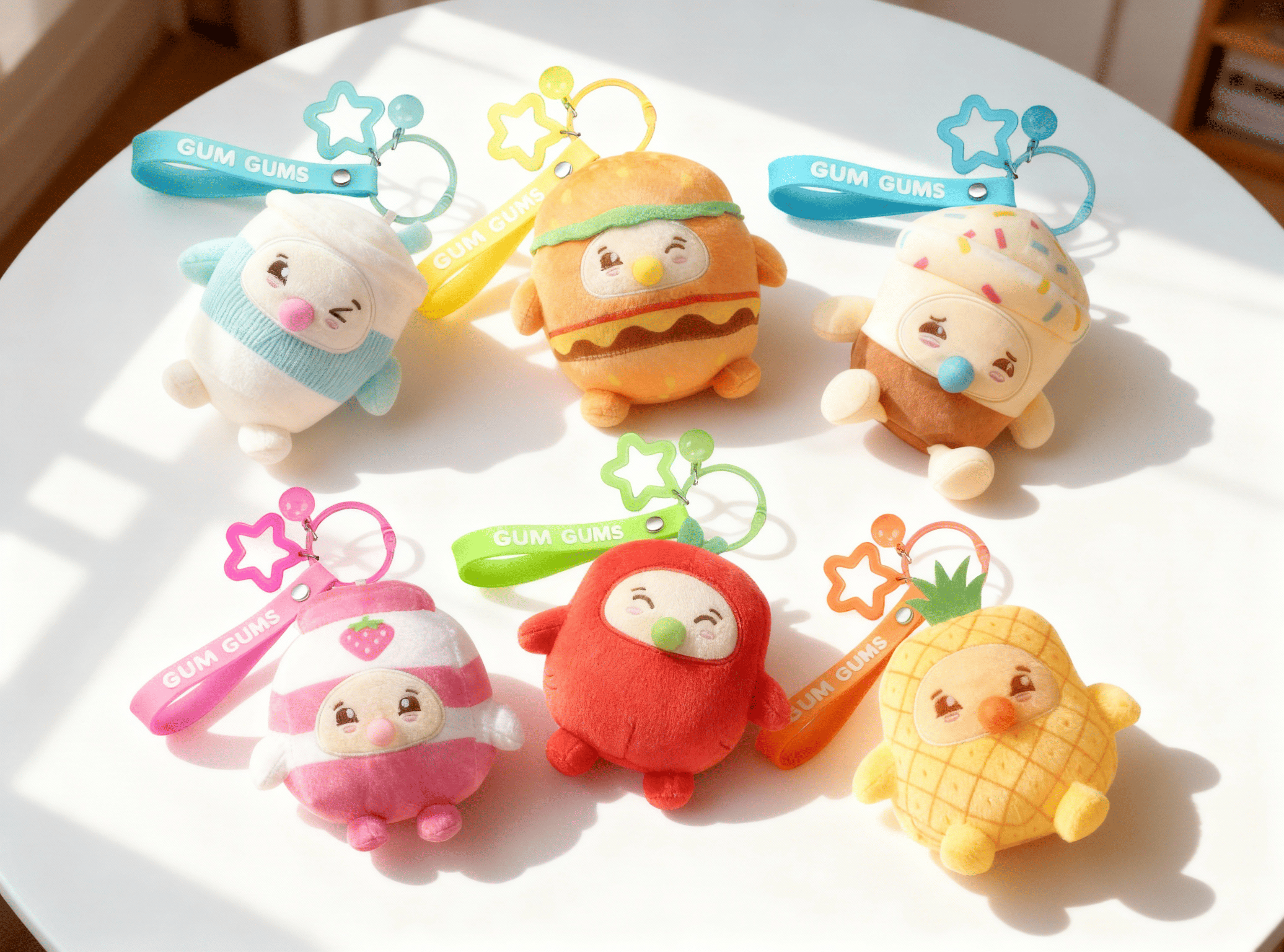 Gum Gums Keychain Plush (6 assortments) - DKB Toys and